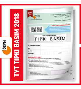 YKS-TYT 2018 ÖSYM Tıpkı Basım Türkiye Geneli Dijital Çözümlü Çıkmış Soru Kitapçı
