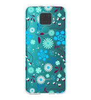 Huawei Mate 30 Lite Uyumlu Kapak Flowers Tasarımlı Şeffaf Silikon Kılıf