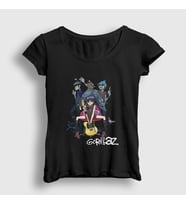 Presmono Kadın Siyah Band Gorillaz T-Shirt 54136tt