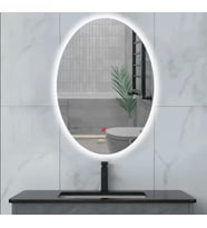 60x80(h) cm Buğu Çözücülü Ledli Elips Banyo Aynası