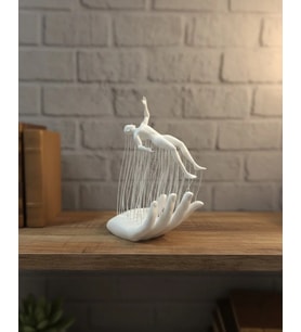 3D El Formlu İnsan Figürü Beyaz Modern Ev Ve Ofis Dekoru
