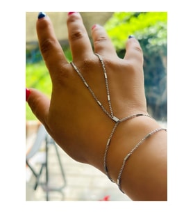 ÖZEL SERİ BİLEKTEN ÇİFT DOLAMALI, PIRILTI ZİNCİRLİ ŞAHMERAN-GÜMÜŞ RENK ACR6933