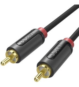 Bilgisayar Televizyon ve Ses Sistemleri İçin RCA Jack Girişi ve Çıkışı 3 Metre Aux HiFi Ses Kablosu (Siyah)