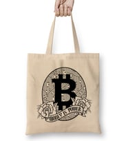 Bitcoin Money Is Power BTC Cryptocurrency Trading Bez Çanta Uzun Saplı