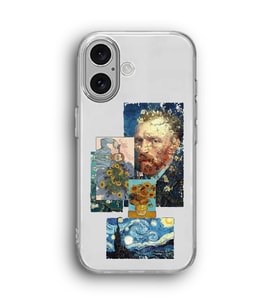 iPhone 16 Uyumlu Vincent Van Gogh Desenli Şeffaf Telefon Kılıfı