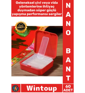 #Bant Şeffaf Nano PU Jel Süper Güçlü Yıkanabilir Pratik Sabitleyici Çift Taraflı Bant Seti 60 Parça