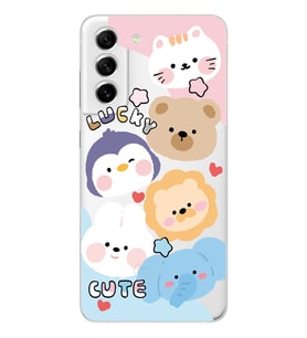 Samsung Galaxy S22 Uyumlu Cute Animals Tasarımlı Şeffaf Telefon Kılıfı