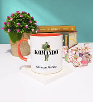 Komando Tasarımlı Kişiye Özel Hediye Komando Kupa Bardak Turuncu