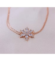 gümüş kadın bileklik kamelya çiçeği zirkon taşlı rose