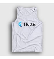 Presmono Unisex Beyaz Logo Flutter Yazılım Programlama Atlet 442703tt (Beyaz)
