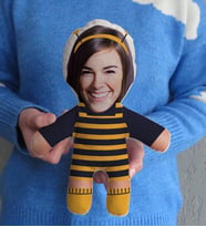 BK Gift Kişiye Özel Fotoğraflı Arı Bebek Yastık-1