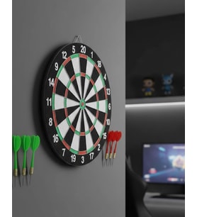 Kaliteli Ahşap Dart Tahtası 12 İnç 4 Dart Ok Seti
