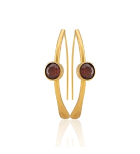 Kadir Jewellery 22 Ayar Altın Kaplama Kadın Taşlı Küpe -El İşçiliği Ve Hipoalerjenik Küpe