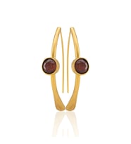 Kadir Jewellery 22 Ayar Altın Kaplama Kadın Taşlı Küpe -El İşçiliği Ve Hipoalerjenik Küpe