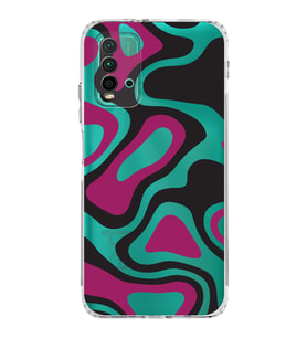 Xiaomi Redmi 9T  Kamera Korumalı Kapak Renkli Desen Tasarımlı Şeffaf  Kılıf