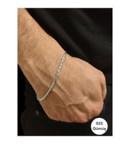 925 Ayar Gümüş 3 mm Yassı Ezme Kral Bileklik