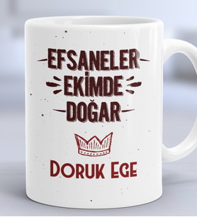 Kişiye Özel Efsaneler Ekimde Doğar Hediye Kupa Bardak Doğum Günü Hediyesi (Beyaz)