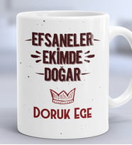 Kişiye Özel Efsaneler Ekimde Doğar Hediye Kupa Bardak Doğum Günü Hediyesi (Beyaz)