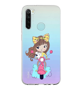 Xiaomi Redmi Note 8 Uyumlu Kapak Vespagirl Tasarımlı Şeffaf Silikon Kılıf