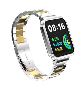 Xiaomi Redmi Watch 2 Lite Uyumlu Kordon Paslanmaz Metal Baklalı Klipsli Zore KRD-60 Kayış
