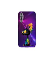 Huawei Nova 5T ile Uyumlu Splash Kedi Tasarımlı Şeffaf Silikon Kılıf