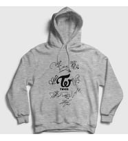 Presmono Unisex Gri Signs K-Pop Twice Kapüşonlu Sweatshirt 281821tt (Gri)