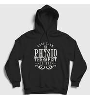 Presmono Unisex Beyaz Calm Hediye Physiotherapist Fizyoterapist Kapüşonlu Sweatshirt 542000tt (Siyah)