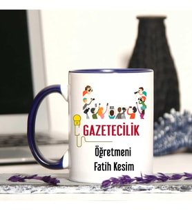 Gazetecilik Öğretmenine Özel Öğretmenler Günü Hediyesi Kişiye Özel Kupa Bardak