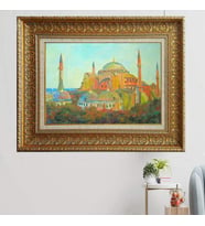 Gold Altın Kalın Çerçeveli Paspartulu Tablo vk921