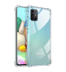 Samsung Galaxy A71 Shock Absorbing Darbe Emicili Şeffaf Silikon Kılıf