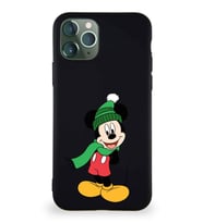 Apple iPhone 11 Pro Soft Premier Kapak Mickey Mouse-G Tasarımlı Silikon Kılıf - Siyah (Şeffaf)