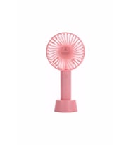 Şarjlı Fan Mini Taşınabilir El Ve Masa Üstü 3 Kademeli Standlı Vantilatör Pembe (Siyah)