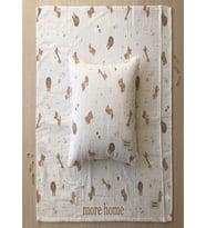 More Home % 100 pamuklu Bebek Müslin örtü + Yastık Kılıfı Tilkili Bej