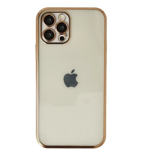 Newface Apple iPhone 12 Pro Max Kılıf Razer Lensli Silikon - Gold