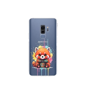 Samsung Galaxy S9 Plus ile Uyumlu Splash Tilki Tasarımlı Şeffaf Silikon Kılıf
