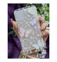 iPhone 12 & iPhone 12 Pro Uyumlu Pastel Renkli Çiçekli Kelebek Desenli Silikon Şeffaf Telefon Kılıfı
