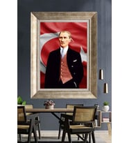Gümüş Çerçeveli Atatürk Tablo ds409