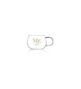 Mr.right (ERKEK HAKLI) Model Kulplu Borosilikat Cam Bardak Kupa 400ml