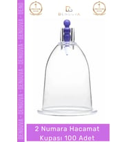 #HacamatKupası Steril Vakumlu Kaliteli Pürüzsüz Plastik Terapi Kupa Seti 2 Numara Hacamat Kupası - 1