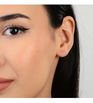 14 Ayar Altın Minik Ay Hilal Küpe 0,43 gr