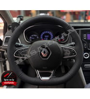 Renault Talisman Dikme Direksiyon Kılıfı Premium Komple Delikli Deri Siyah Dikiş 2015-2022