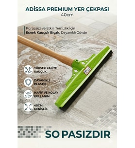Adissa Premium Yeşil Çekpas Çekçek Yersil Ucu 40 Cm Sağlam Kauçuk Dayanıklı Plastik (Sap Hariçtir)