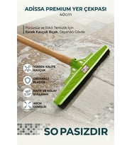 Adissa Premium Yeşil Çekpas Çekçek Yersil Ucu 40 Cm Sağlam Kauçuk Dayanıklı Plastik (Sap Hariçtir)