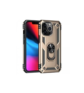 Apple iPhone 14 Pro Kılıf Sofya Yüzüklü Silikon Kapak - Gold