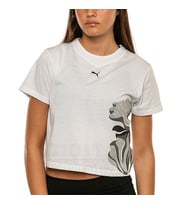 Puma W FLORAL RIBBON GRAPHIC TEE Beyaz Erkek T-Shirt 52748902