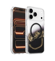 Onegif İphone 17 Pro Max Lotus Simli Magsafe Kapak - Siyah