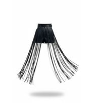 pilelistore Siyah Etek Suni Deri Etek Uzun Püsküllü Yüksek Bel Etek - Brf1003 (Taba)