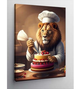 Kanvas Tablo Aşçı Aslanın Pastası