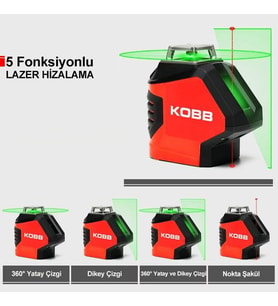 Kobb KBL88GTP 25 360 Derece Yatar Dikey Otomatik Lazer Hizalama Seti - TEŞHİR