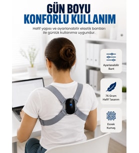 Şarjlı Akıllı Dik Duruş Destek Aparatı Ayarlanabilir Omuz Bandı